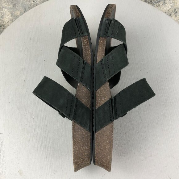 Teva Women's Size 10 Mahonia Black Leather Crisscross Slide Wedge Sandals - Picture 9 of 15